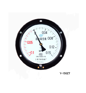 Y150-ZT 系列普通轴向带边压力表