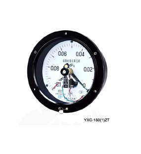 YXC-150(1)ZT 轴向磁助电接点压力表（铁表盖）