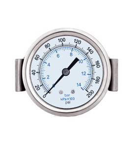 Compressioned pressure gauge